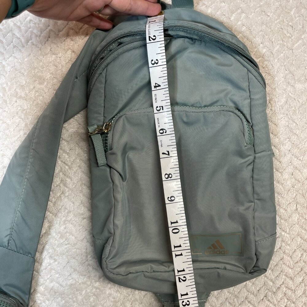 adidas Essentials‎ 2 Sling Crossbody Recycled Bag Gray Green | Utility Gorpcore - Picture 12 of 13